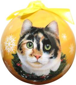 img 1 attached to Shatterproof Ball Calico Cat Christmas Ornament