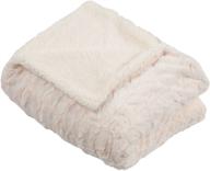 🛋️ slpr faux fur plush fleece throw blanket - white sherpa (50" x 60", ivory) - soft cream couch throw logo