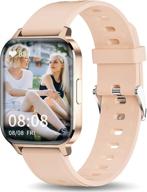 💧 ip68 waterproof smartwatch for women, android and ios phones - 1.7" full touch color screen, heart rate monitor, pedometer, sleep monitor - stylish pink fitness tracker logo