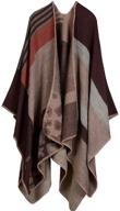 stylish coofig imitation cashmere poncho: block red women's accessories - the perfect addition to your outfit logo