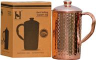 🍯 healthgoodsin - genuine copper (99.74%) hammered water jug: unlock ayurvedic health benefits with copper pitcher (50.7 us fluid ounce) logo