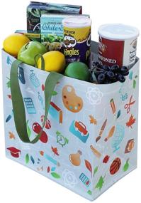 img 3 attached to 🛍️ Earthwise Reusable Grocery Shopping Bags - Durable, Multi-Use, Large, Stylish, Fun, Foldable, Water-Resistant Totes (Pack of 6) - Ideal for Back to School