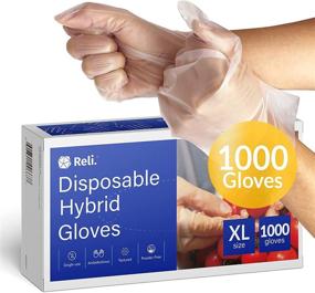 img 4 attached to 🧤 Reli. XL Disposable Gloves - 1000 Pack Bulk, Hybrid Plastic Gloves Disposable - Latex Free / Powder Free, Clear Gloves for Hand Protection / Food Handling, Sizes S/M/L/XL Available