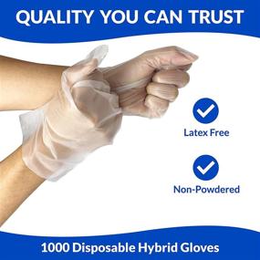 img 2 attached to 🧤 Reli. XL Disposable Gloves - 1000 Pack Bulk, Hybrid Plastic Gloves Disposable - Latex Free / Powder Free, Clear Gloves for Hand Protection / Food Handling, Sizes S/M/L/XL Available