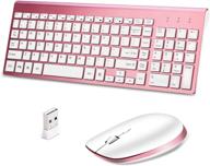 🌸 lucloud wireless keyboard and mouse combo: ultra-thin, portable, and silent for computer, laptop, and tablet (pink gold) logo