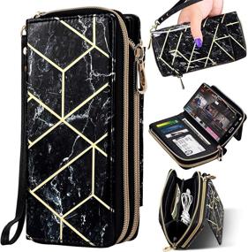 img 4 attached to 📱 ELV Wallet Purse Case - Compatible with Samsung Galaxy Note 10 Plus/Galaxy Note 10 Plus Pro 5G - PU Leather Folio Flip Case - Credit Card Slots, Detachable Case, Back Stand - Marble Black