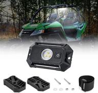 universal utv dome light w/switch led interior light reading light utility roll bar cage light interior led map light door light for utv atv rzr polaris 4x4 off-road truck - white logo