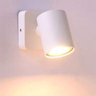 🛏️ luzden bedside reading wall lamp: adjustable indoor ceiling spotlight with rotatable white gu10 led, fixture mounted wall sconce logo