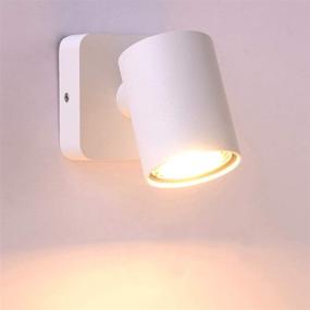 img 4 attached to 🛏️ Luzden Bedside Reading Wall Lamp: Adjustable Indoor Ceiling Spotlight with Rotatable White GU10 LED, Fixture Mounted Wall Sconce