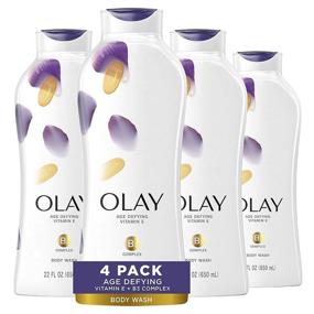 img 4 attached to 💧 Olay Age Defying Body Wash - Revitalize with Vitamin E & B3 Complex (22 Fl Oz, Pack of 4)