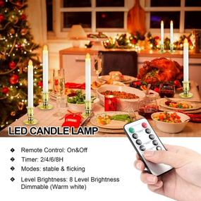 img 1 attached to 6PACK Battery Powered Christmas Window Candles with Remote and Timer, Candlestick and 🕯️ Clip Suction Cup, Remote Included - Warm White, Ideal for Christmas Home Wedding Decor