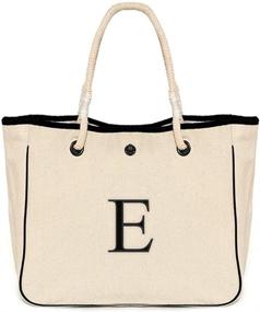 img 4 attached to INITIAL Monogram Name Canvas Shoulder Women's Handbags & Wallets for Shoulder Bags