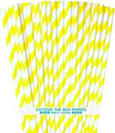 striped paper straws yellow outside household supplies logo