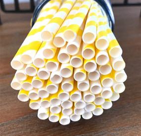 img 3 attached to Striped Paper Straws Yellow Outside Household Supplies