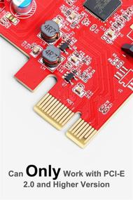 img 3 attached to 🔴 Inateck KT5001 PCI-E to USB 3.0 Карта: 5 Портов с Питательным Разъемом - Красная