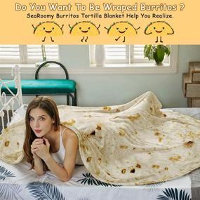 img 3 attached to 🌯 Giant Tortilla Wrap Blanket: Soft and Novelty Burritos Tortilla Throw Blanket for Adults and Kids