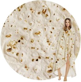 img 4 attached to 🌯 Giant Tortilla Wrap Blanket: Soft and Novelty Burritos Tortilla Throw Blanket for Adults and Kids