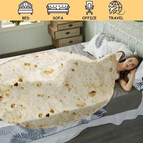 img 1 attached to 🌯 Giant Tortilla Wrap Blanket: Soft and Novelty Burritos Tortilla Throw Blanket for Adults and Kids
