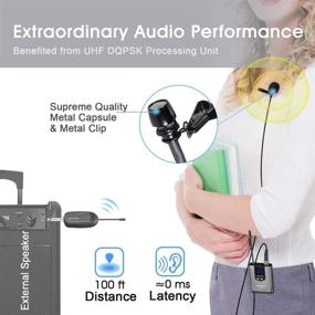 img 2 attached to 🎙️ Alvoxcon Dual Wireless Lavalier Microphone System: Premium Wireless Headset for iPhone, DSLR Camera, YouTube, Podcasts, and More!