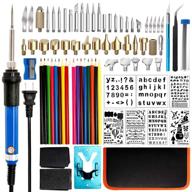 80pcs wood burning kit with soldering iron tips - adjustable temperature wood burner tool with on-off switch - pyrography pen and stencils for carving and embossing logo