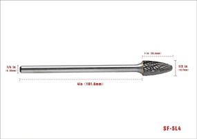 img 1 attached to 🌳 YUFUTOL Carbide Burr SF-5L4: 1/4 Inch Shank Diameter Extended Long Double Cut Rotary Burr File - Tree Shape with Radius End - 4 Inch Total Length