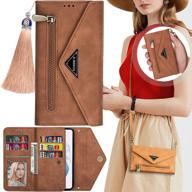 👜 casmyd iphone 12 mini wallet case: stylish crossbody purse with strap, 7 card holder, magnetic kickstand, and zipper pocket - perfect for women logo