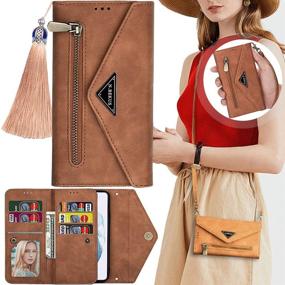 img 4 attached to 👜 Casmyd iPhone 12 Mini Wallet Case: Stylish Crossbody Purse with Strap, 7 Card Holder, Magnetic Kickstand, and Zipper Pocket - Perfect for Women