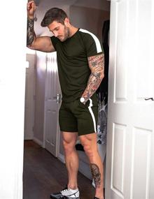 img 1 attached to COOFANDY Спортивные костюмы Контрастный спортивный костюм Бодибилдинг