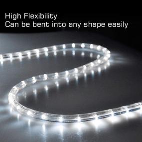 img 2 attached to DELight 50ft White LED Rope Light: 540pcs Bulbs 🎄 for Christmas Decor, Home, Holiday Party, Disco, Restaurant, and Cafe