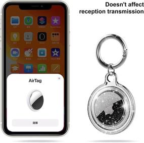 img 1 attached to 🌟 Glitter Clear Black AirTags Case - 4 Pack Anti-Scratch Protective Apple AirTags Case, Compatible with Apple Tag Case Air Tag