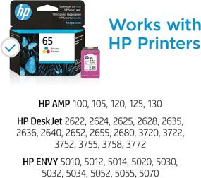 img 3 attached to 🖨️ HP 65 Tri-color Ink Cartridge for Instant Ink Eligible Printers: HP AMP 100, DeskJet 2600 & 3700, ENVY 5000 Series - N9K01AN, 1-Pack