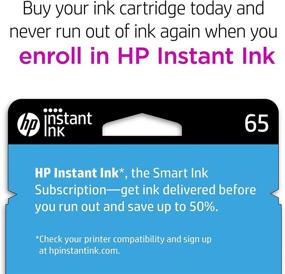 img 1 attached to 🖨️ HP 65 Tri-color Ink Cartridge for Instant Ink Eligible Printers: HP AMP 100, DeskJet 2600 & 3700, ENVY 5000 Series - N9K01AN, 1-Pack
