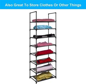 img 2 attached to 👠 Space-Saving Easyhouse 8-Tier Metal Shoe Rack: Sturdy Entryway/Closet Organizer, Stores 16-20 Pairs of Shoes, Multi-Use Shelf for Efficient Storage