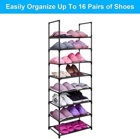 img 3 attached to 👠 Space-Saving Easyhouse 8-Tier Metal Shoe Rack: Sturdy Entryway/Closet Organizer, Stores 16-20 Pairs of Shoes, Multi-Use Shelf for Efficient Storage