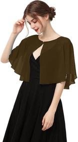 img 4 attached to Capelets, Capes, Shawls: Chiffon Wedding Accessories for Women