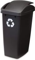 gray rubbermaid swing-top lid recycling bin - 12.5 gallon home, kitchen, and bathroom recycle bin with lid logo