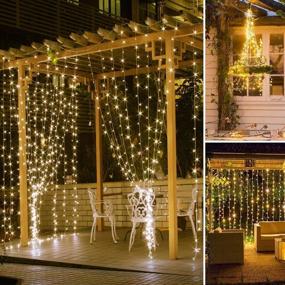 img 1 attached to 🌟 SUNNEST Curtain String Light 300 LED, 8 Lighting Modes Fairy Lights, Remote Control USB Powered Waterproof Lights for Christmas Bedroom Party Wedding Home Garden Wall Decorations, Warm White