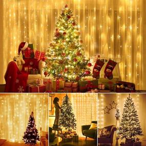 img 3 attached to 🌟 SUNNEST Curtain String Light 300 LED, 8 Lighting Modes Fairy Lights, Remote Control USB Powered Waterproof Lights for Christmas Bedroom Party Wedding Home Garden Wall Decorations, Warm White