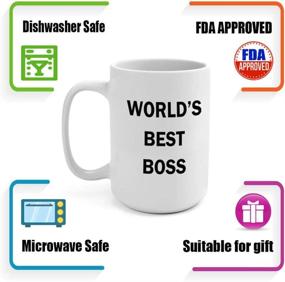 img 1 attached to 🏢 Dunder Mifflin (The Office) World's Best Boss Ceramic Mug Coffee (Tea, Cocoa) 15 OZ - Official Michael Scott Mug As Seen On TV