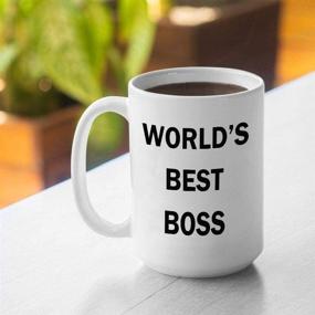 img 2 attached to 🏢 Dunder Mifflin (The Office) World's Best Boss Ceramic Mug Coffee (Tea, Cocoa) 15 OZ - Official Michael Scott Mug As Seen On TV