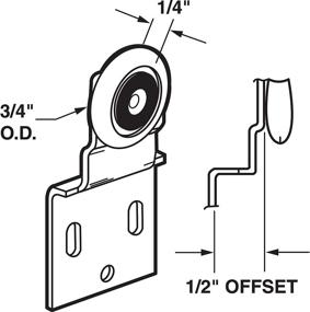 img 1 attached to 🚪 Enhance Your Closet with Slide-Co 16202-B Closet Door Roller Assembly: Durable 3/4 in. Convex Edge Ball Bearing Plastic Wheel with 1/2 In. Offset