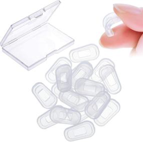 img 1 attached to 👓 20 Pairs Silicone Nose Pad Covers: Anti-Slip Eyeglass Nosepads for Soft Clear Replacement - Complete with Storage Case and Cloth