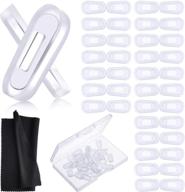 👓 20 pairs silicone nose pad covers: anti-slip eyeglass nosepads for soft clear replacement - complete with storage case and cloth logo