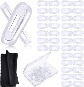 img 4 attached to 👓 20 Pairs Silicone Nose Pad Covers: Anti-Slip Eyeglass Nosepads for Soft Clear Replacement - Complete with Storage Case and Cloth