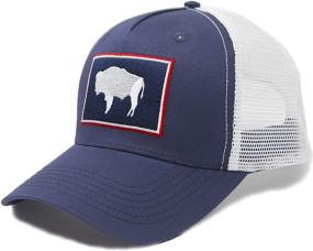 img 3 attached to 🧢 Wyoming State Flag Trucker Baseball Snapback Hat: Show Texas Pride in Navy Blue!