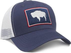 img 4 attached to 🧢 Wyoming State Flag Trucker Baseball Snapback Hat: Show Texas Pride in Navy Blue!