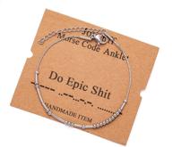 👣 stylish morse code adjustable anklets for women: silver beach jewelry gifts for her logo