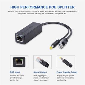 img 3 attached to Active POE Splitter Adapter - 48V to 12V - IEEE 802.3af Compliant - 10/100Mbps 🔌 - Up to 100 Meters Range - for Surveillance Cameras, Wireless Access Points, VoIP Phones - 2-Pack