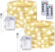 gladpaws fairy lights - 2 pack, 33ft 100 led usb plug in and battery operated fairy string lights with remote control timer - 8 modes twinkle lights for bedroom, home, wedding, christmas, indoor and outdoor decor логотип