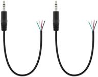 🎧 fancasee (2 pack) replacement trrs 4 pole stereo 3.5mm male plug to bare wire open end 1/8" audio cable for headphone, headset, earphone, microphone repair logo